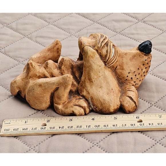 Vintage Bill Vernon Hand Carved Wooden Hound Dog Folk Art Figure Signed 1980 - Picture 15 of 15